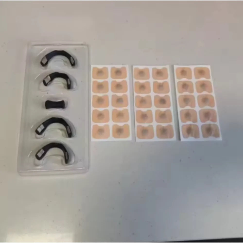 Set of adhesive patches on a white background