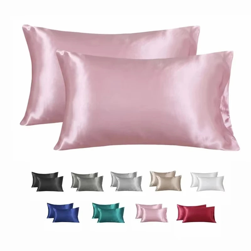 Silk pillowcase available colors - pink, black, gray, champagne, white, navy, teal, burgundy